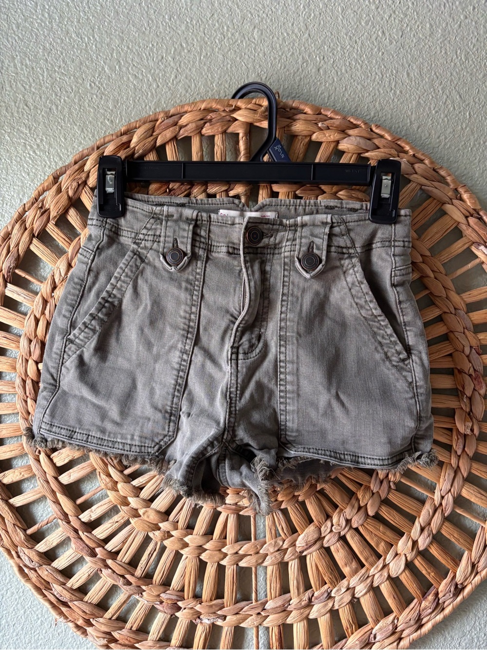 SO Olive Green Denim Utility Shorts